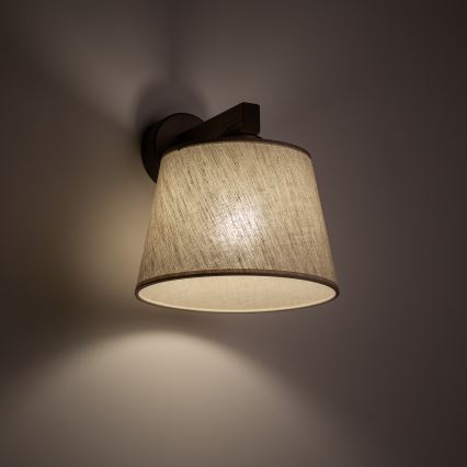 Brilagi - Sieninis šviestuvas LATTE 1xE27/60W/230V pušis/kreminė
