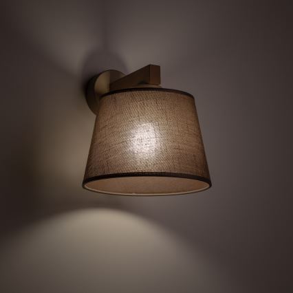 Brilagi - sieninis šviestuvas LATTE SABIA 1xE27/15W/230V pušies/rudos spalvos