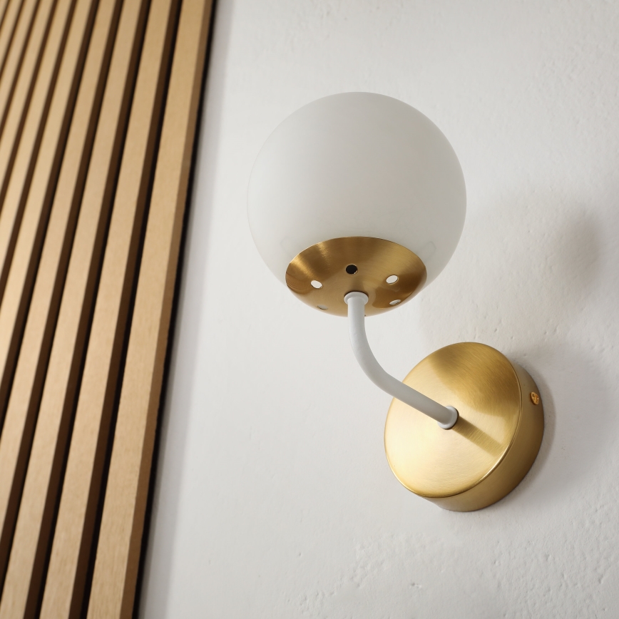 Brilagi - Sieninis šviestuvas MALIVA 1xE14/15W/230V auksinis/baltas