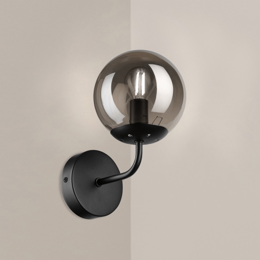 Brilagi - sieninis šviestuvas MALIVA 1xE14/15W/230V juodas/dūminis