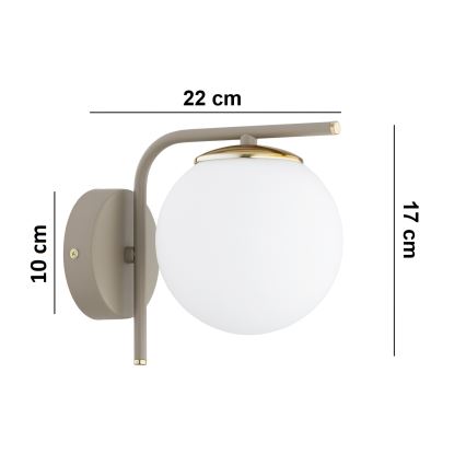 Brilagi - Sieninis šviestuvas MILO ECRU 1xE27/60W/230V smėlinis/auksinis