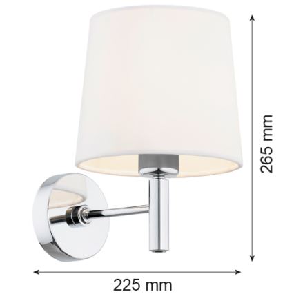 Brilagi - Sieninis šviestuvas MONTE 1xE27/15W/230V kreminė/blizgus chromas