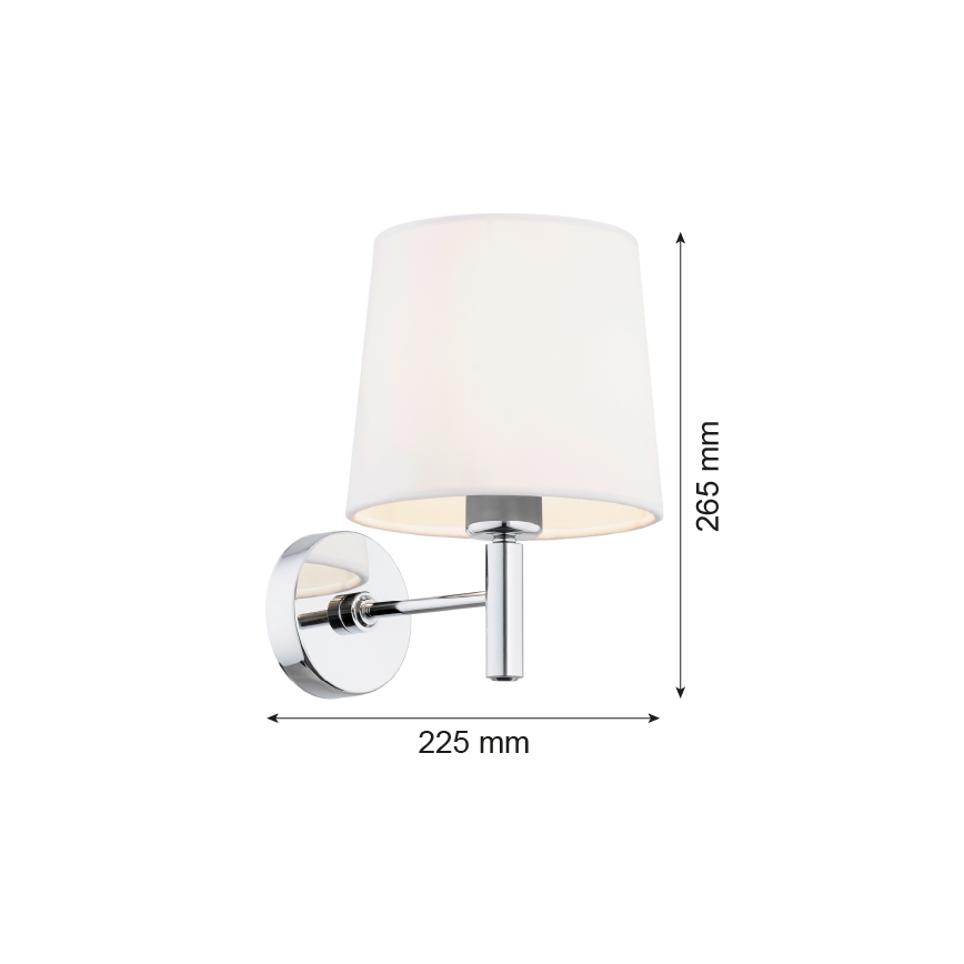 Brilagi - Sieninis šviestuvas MONTE 1xE27/15W/230V kreminė/blizgus chromas
