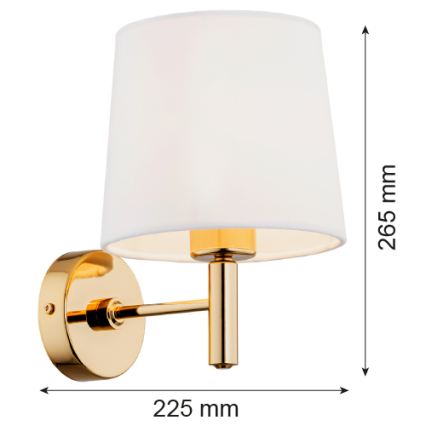 Brilagi - Sieninis šviestuvas MONTE 1xE27/15W/230V, kreminės/auksinės spalvos