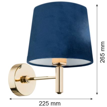 Brilagi - sieninis šviestuvas MONTE 1xE27/15W/230V mėlynas/auksinis