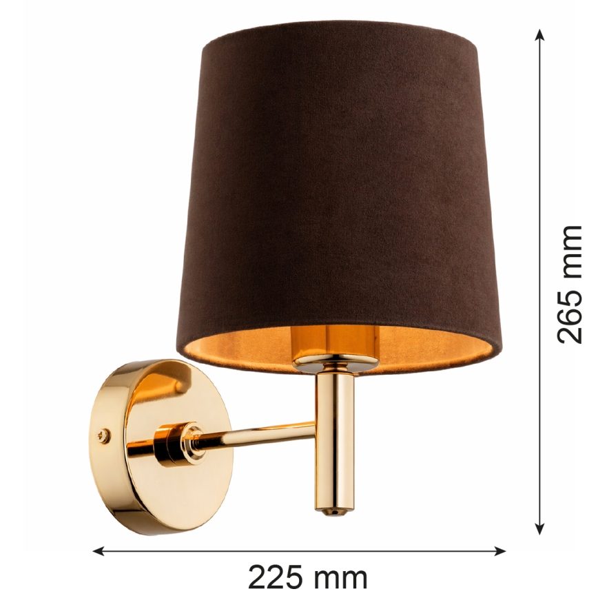 Brilagi - Sieninis šviestuvas MONTE 1xE27/15W/230V rudas/auksinis