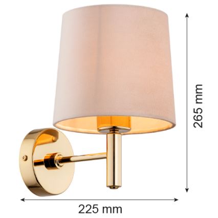 Brilagi - Sieninis šviestuvas MONTE 1xE27/15W/230V smėlinė/auksinė