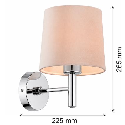 Brilagi - Sieninis šviestuvas MONTE 1xE27/15W/230V smėlinė/blizgus chromas
