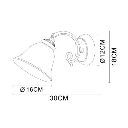 Brilagi - Sieninis šviestuvas NOSTALGIA 1xE27/60W/230V