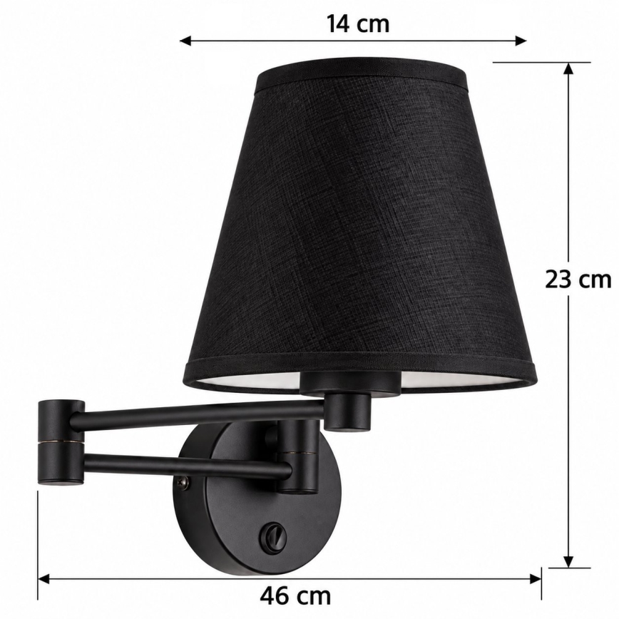 BRILAGI - Sieninis šviestuvas NUBILA 1xE27/15W/230V juoda