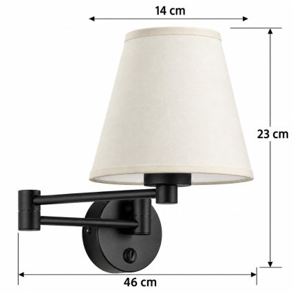 BRILAGI - Sieninis šviestuvas NUBILA 1xE27/15W/230V kreminis/juodas