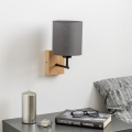 Brilagi - Sieninis šviestuvas NUBILA WOOD 1xE27/25W/230V ąžuolas/antracitas