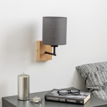 Brilagi - Sieninis šviestuvas NUBILA WOOD 1xE27/25W/230V ąžuolas/antracitas