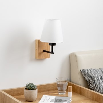 Brilagi - Sieninis šviestuvas NUBILA WOOD 1xE27/25W/230V ąžuolas/balta