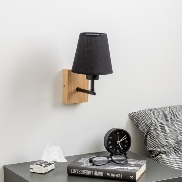 Brilagi - Sieninis šviestuvas NUBILA WOOD 1xE27/25W/230V ąžuolas/juoda