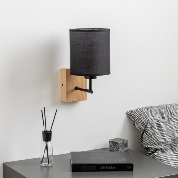 Brilagi - Sieninis šviestuvas NUBILA WOOD 1xE27/25W/230V ąžuolas/juoda