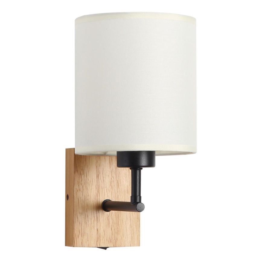 Brilagi - Sieninis šviestuvas NUBILA WOOD 1xE27/25W/230V ąžuolas/juoda/kreminė