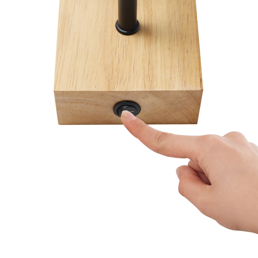 Brilagi - Sieninis šviestuvas NUBILA WOOD 1xE27/25W/230V ąžuolas/juoda/kreminė