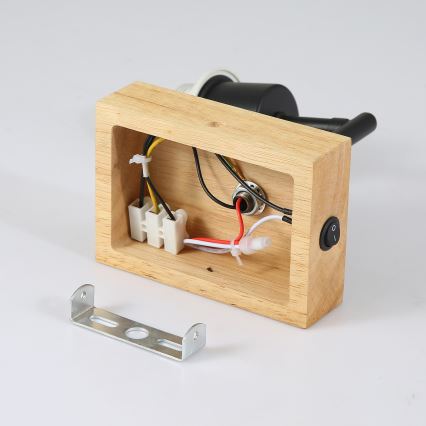Brilagi - Sieninis šviestuvas NUBILA WOOD 1xE27/25W/230V ąžuolas/juoda/kreminė