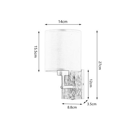 Brilagi - Sieninis šviestuvas NUBILA WOOD 1xE27/25W/230V ąžuolas/juoda/kreminė