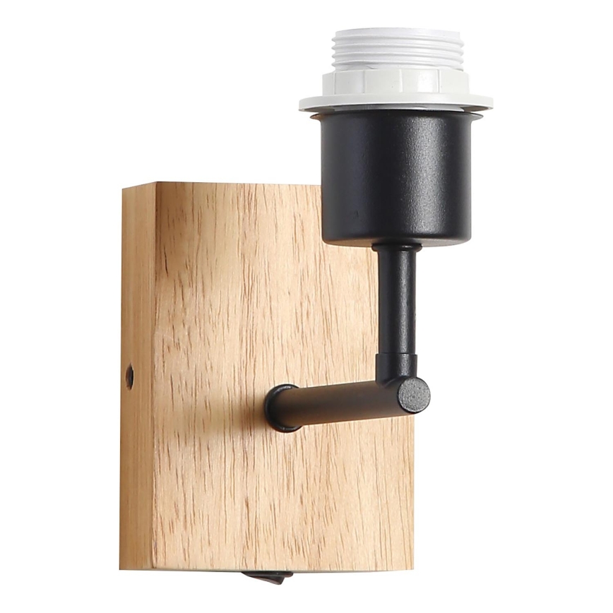 Brilagi - Sieninis šviestuvas NUBILA WOOD 1xE27/25W/230V ąžuolas/juoda/šviesiai pilka
