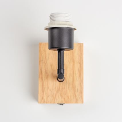 Brilagi - Sieninis šviestuvas NUBILA WOOD 1xE27/25W/230V ąžuolas/juoda/šviesiai pilka
