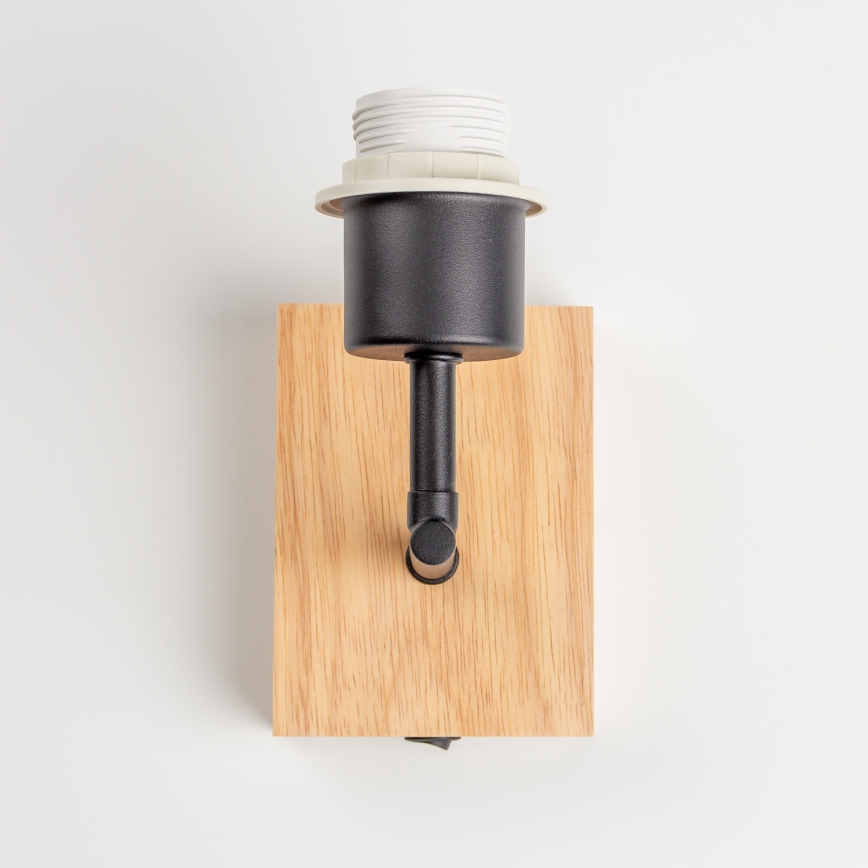 Brilagi - Sieninis šviestuvas NUBILA WOOD 1xE27/25W/230V ąžuolas/juoda/šviesiai pilka