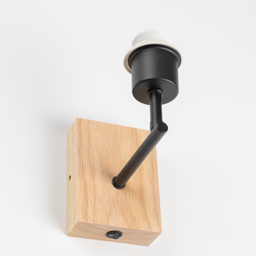 Brilagi - Sieninis šviestuvas NUBILA WOOD 1xE27/25W/230V ąžuolas/juoda/šviesiai pilka