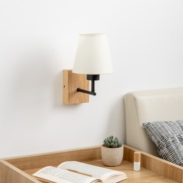 Brilagi - Sieninis šviestuvas NUBILA WOOD 1xE27/25W/230V ąžuolas/kreminė