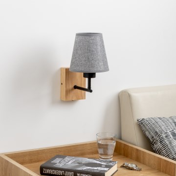 Brilagi - Sieninis šviestuvas NUBILA WOOD 1xE27/25W/230V ąžuolas/pilka