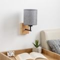 Brilagi - Sieninis šviestuvas NUBILA WOOD 1xE27/25W/230V ąžuolas/pilka