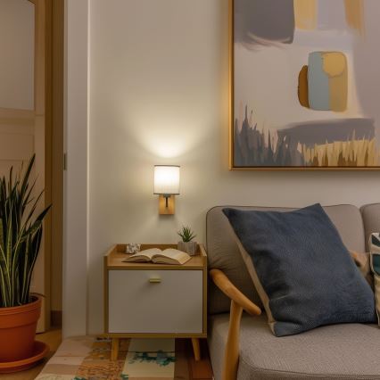 Brilagi - Sieninis šviestuvas NUBILA WOOD 1xE27/25W/230V ąžuolas/pilka
