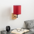 Brilagi - Sieninis šviestuvas NUBILA WOOD 1xE27/25W/230V ąžuolas/Pompėjos raudona