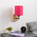 Brilagi - Sieninis šviestuvas NUBILA WOOD 1xE27/25W/230V ąžuolas/rausva