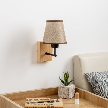 Brilagi - Sieninis šviestuvas NUBILA WOOD 1xE27/25W/230V ąžuolas/ruda