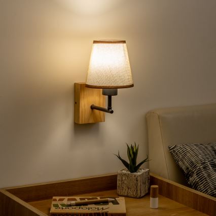 Brilagi - Sieninis šviestuvas NUBILA WOOD 1xE27/25W/230V ąžuolas/ruda