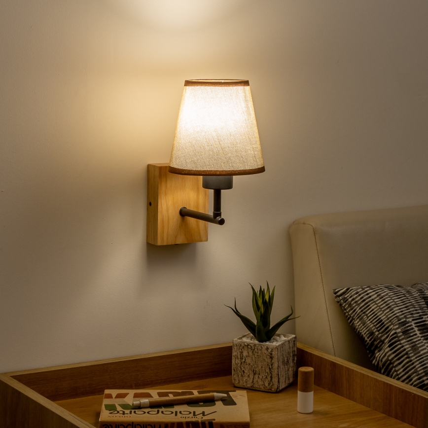 Brilagi - Sieninis šviestuvas NUBILA WOOD 1xE27/25W/230V ąžuolas/ruda