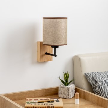 Brilagi - Sieninis šviestuvas NUBILA WOOD 1xE27/25W/230V ąžuolas/ruda