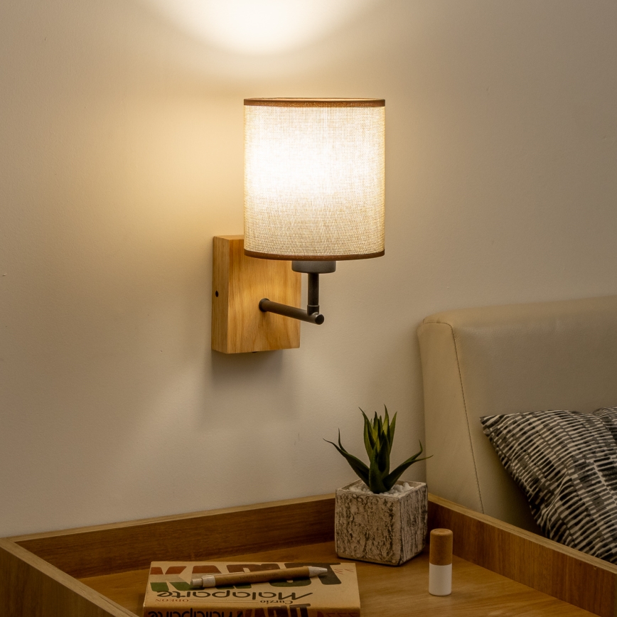 Brilagi - Sieninis šviestuvas NUBILA WOOD 1xE27/25W/230V ąžuolas/ruda