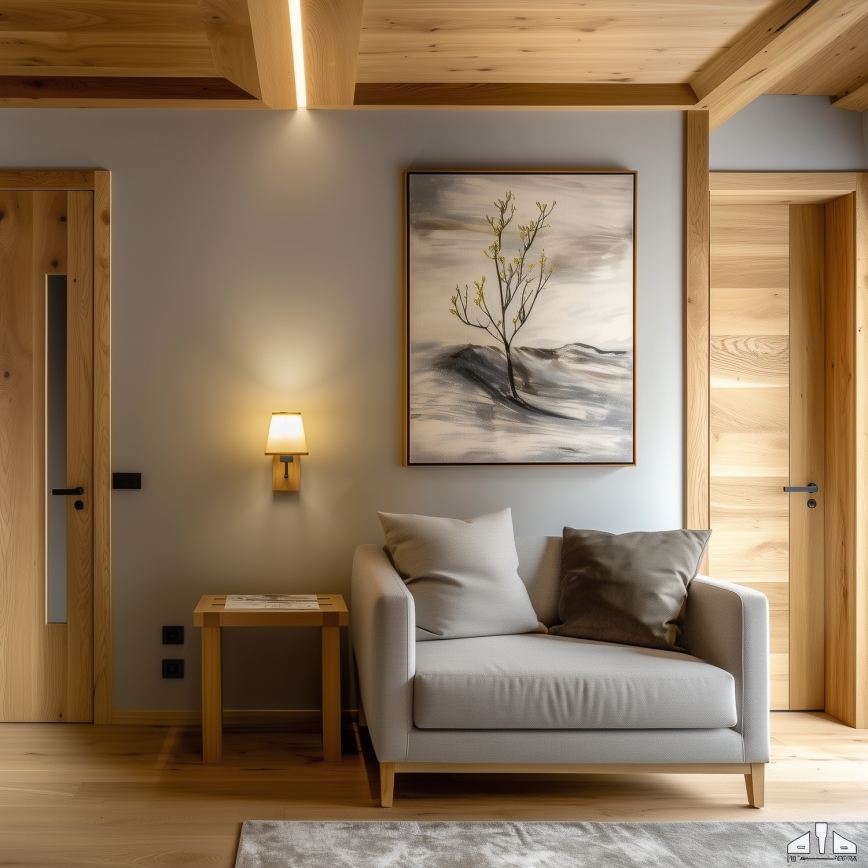 Brilagi - Sieninis šviestuvas NUBILA WOOD 1xE27/25W/230V ąžuolas/šviesiai rudos spalvos