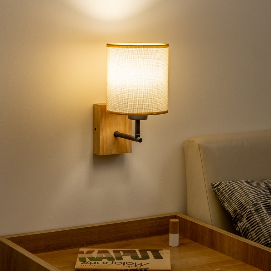 Brilagi - Sieninis šviestuvas NUBILA WOOD 1xE27/25W/230V ąžuolas/šviesiai rudos spalvos