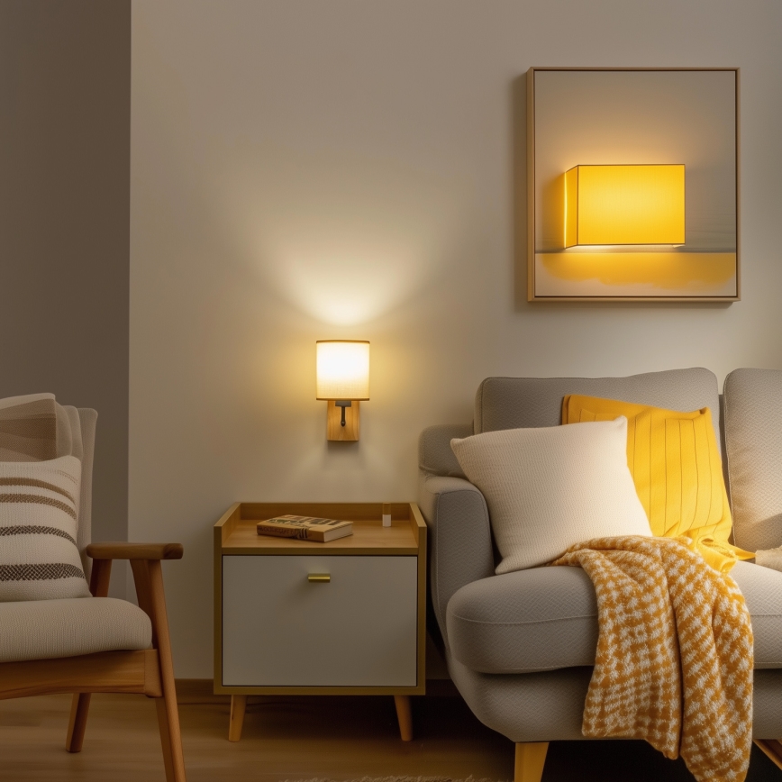 Brilagi - Sieninis šviestuvas NUBILA WOOD 1xE27/25W/230V ąžuolas/šviesiai rudos spalvos