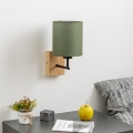 Brilagi - Sieninis šviestuvas NUBILA WOOD 1xE27/25W/230V ąžuolas/žalia