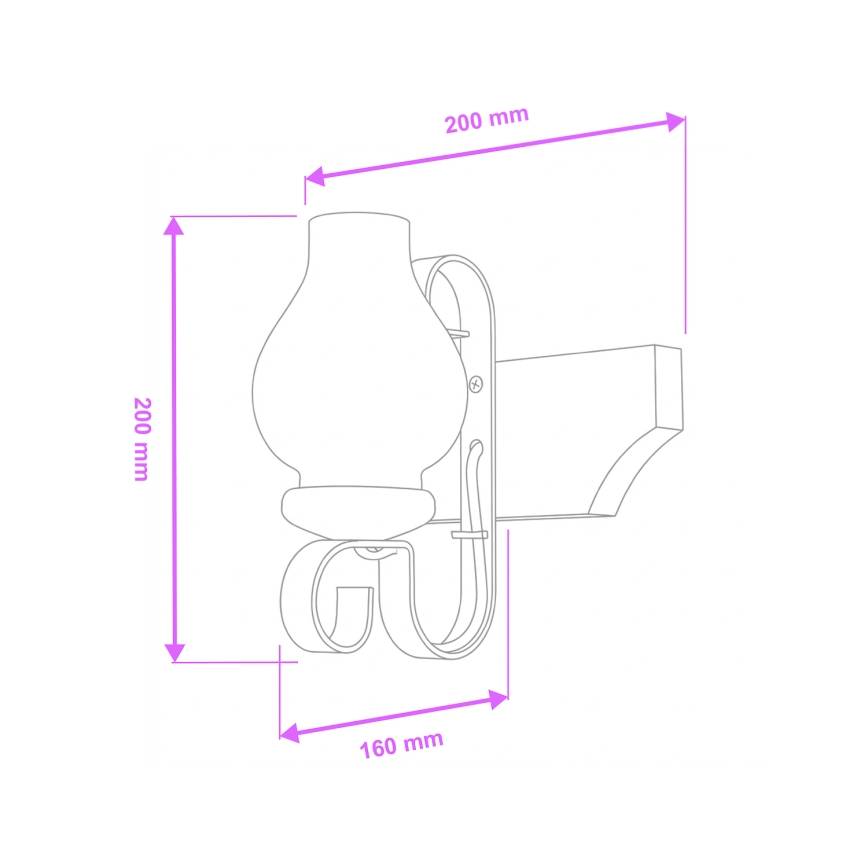 Brilagi - Sieninis šviestuvas QUEEN 1xE14/40W/230V bukas/graikinis riešutas