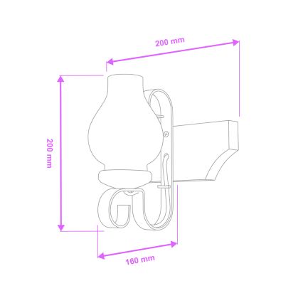 Brilagi - Sieninis šviestuvas QUEEN 1xE14/40W/230V bukas