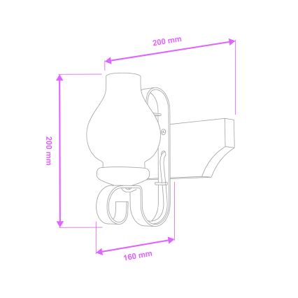 Brilagi - Sieninis šviestuvas QUEEN 1xE14/40W/230V bukas/kreminė
