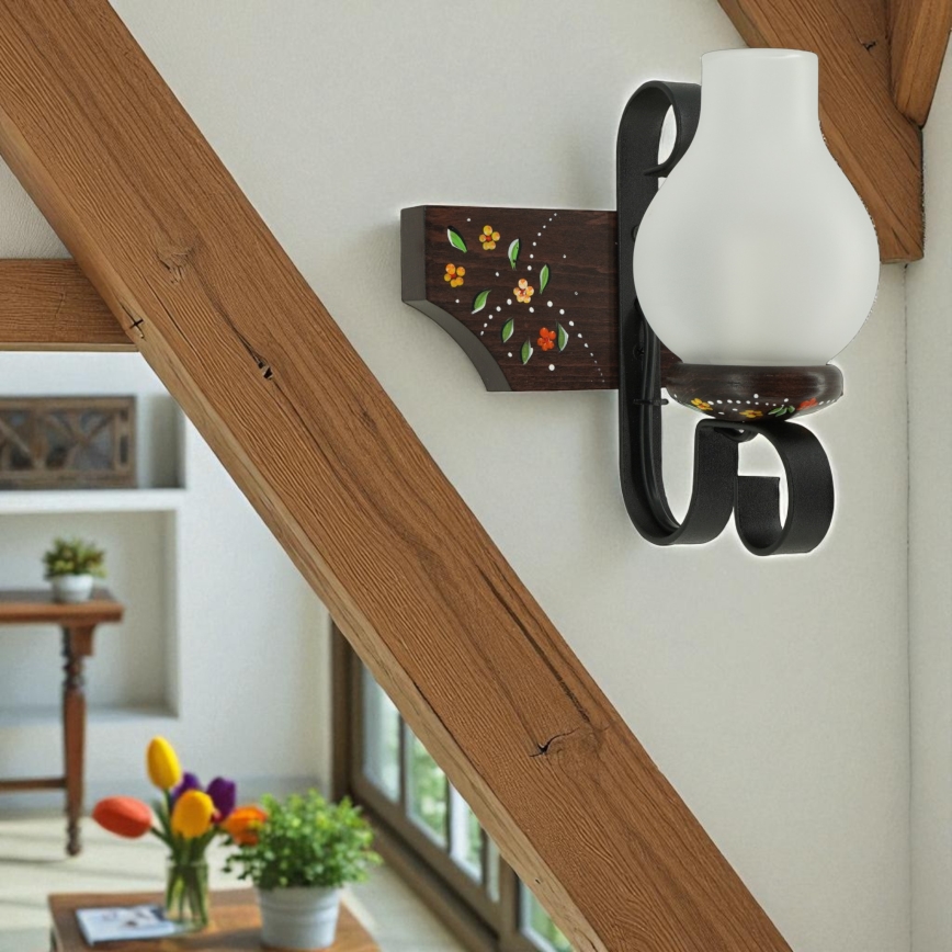 Brilagi - Sieninis šviestuvas QUEEN 1xE14/40W/230V buko/wengė