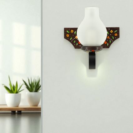 Brilagi - Sieninis šviestuvas QUEEN 1xE14/40W/230V buko/wengė