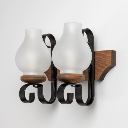 Brilagi - Sieninis šviestuvas QUEEN 2xE14/40W/230V bukas/graikinis riešutas