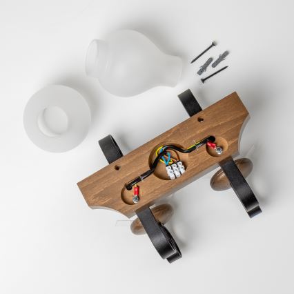 Brilagi - Sieninis šviestuvas QUEEN 2xE14/40W/230V bukas/graikinis riešutas